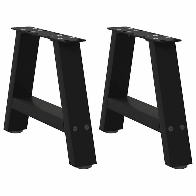 sofabordsben A-formet 2 stk. sort 50x(30-31) cm stål