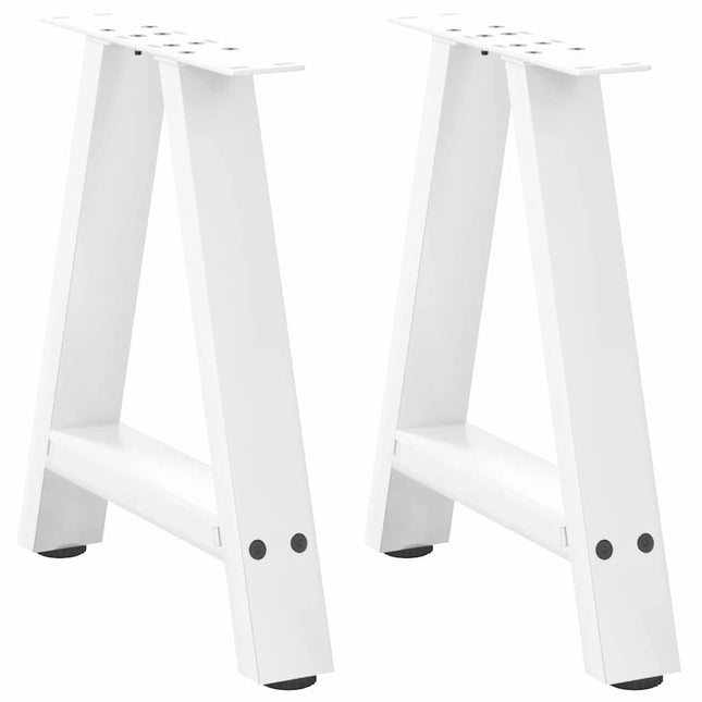 sofabordsben A-formet 2 stk. hvid 50x(42-43) cm stål