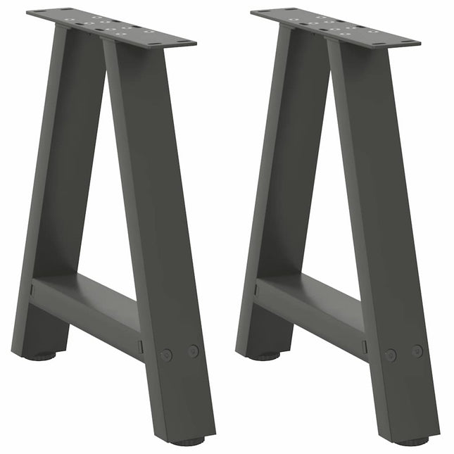 sofabordsben A-formet 2 stk. antracit 50x(42-43) cm stål