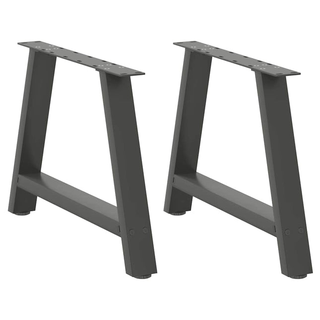 sofabordsben A-formet 2 stk. antracit 60 x (42-43) cm stål