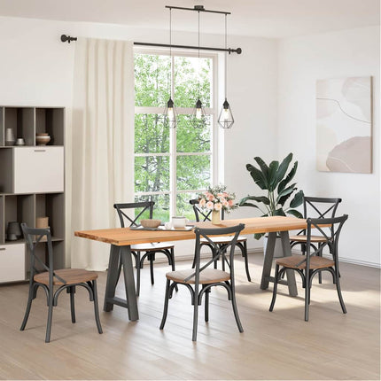 spisebordsben A-formet 2 stk. antracit 60 x (72-73) cm stål