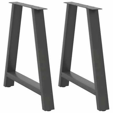 spisebordsben A-formet 2 stk. antracit 70 x (72-73) cm stål