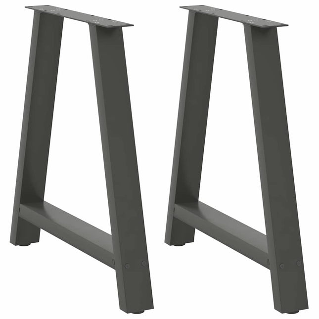 spisebordsben A-formet 2 stk. antracit 80x(72-73) cm stål