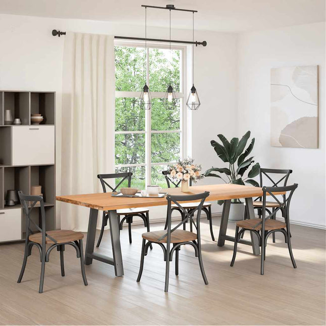 spisebordsben A-formet 2 stk. antracit 80x(72-73) cm stål