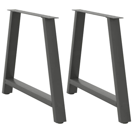 spisebordsben A-formet 2 stk. antracit 90x(72-73) cm stål