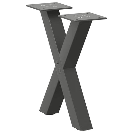 sofabordsben X-formet 2 stk. antracit 30x(30-31) cm stål