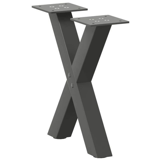 sofabordsben X-formet 2 stk. antracit 30x(30-31) cm stål