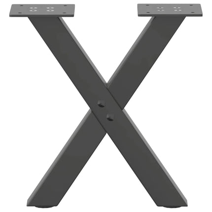 sofabordsben X-formet 2 stk. antracit 30x(30-31) cm stål