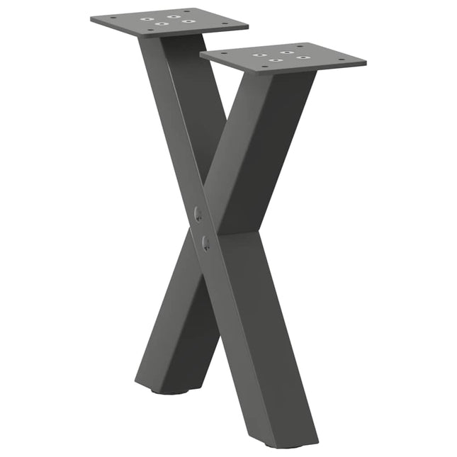 sofabordsben X-formet 2 stk. antracit 37x(30-31) cm stål