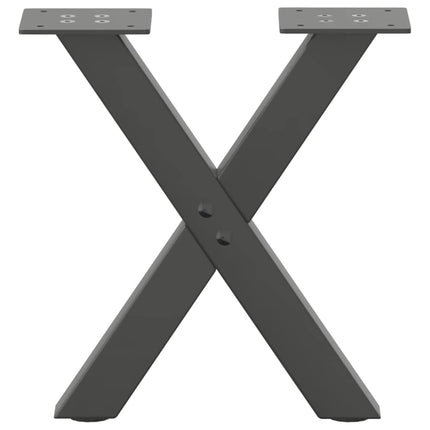 sofabordsben X-formet 2 stk. antracit 37x(30-31) cm stål