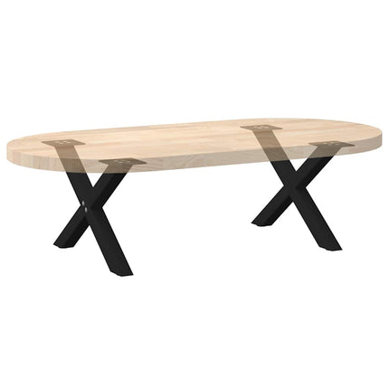 sofabordsben X-formet 2 stk. sort 50x(30-31) cm stål