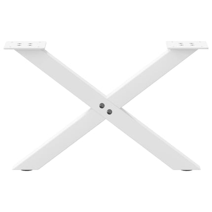 sofabordsben X-formet 2 stk. hvid 50x(30-31) cm stål