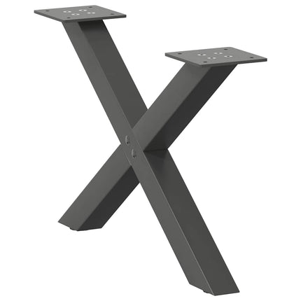 sofabordsben X-formet 2 stk. antracit 50x(30-31) cm stål