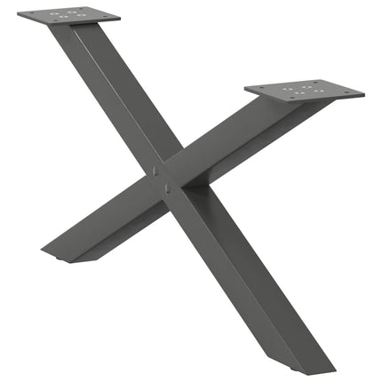 sofabordsben X-formet 2 stk. antracit 70x(30-31) cm stål