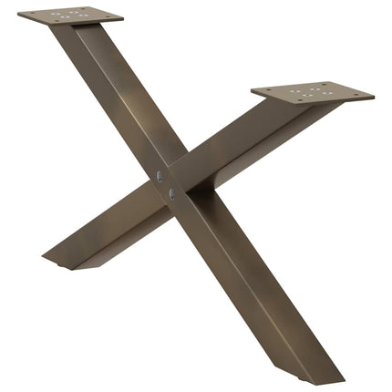 sofabordsben X-formet 2 stk. naturstål 70x(30-31) cm stål