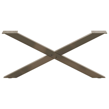 sofabordsben X-formet 2 stk. naturstål 70x(30-31) cm stål