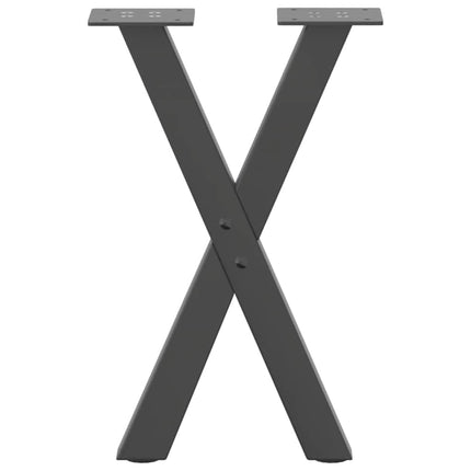 sofabordsben X-formet 2 stk. antracit 28 x (42-43) cm stål