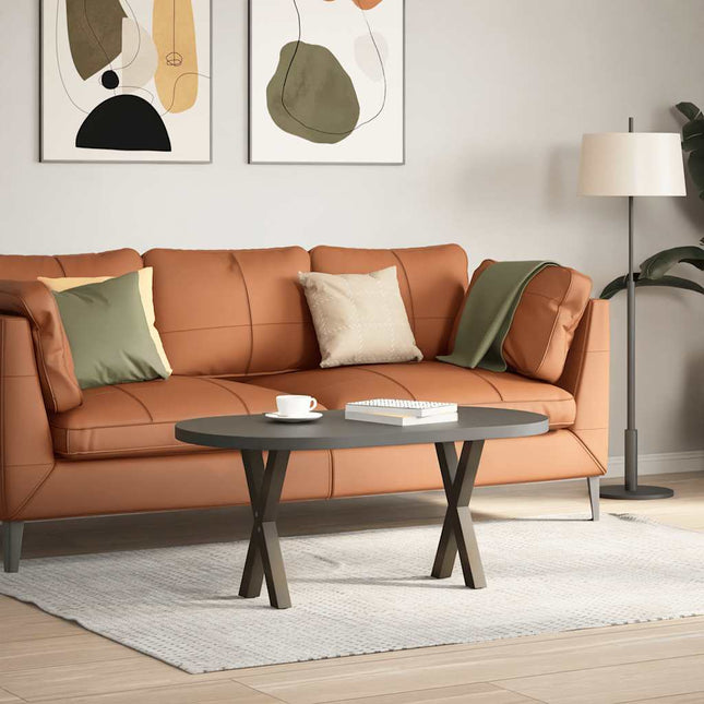 sofabordsben X-formet 2 stk. naturstål 38 x (42-43) cm stål