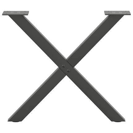 sofabordsben X-formet 2 stk. antracit 50x(42-43) cm stål