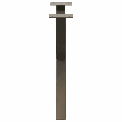 sofabordsben X-formet 2 stk. naturstål 50x(42-43) cm stål