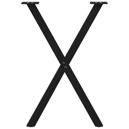 spisebordsben X-formet 2 stk. sort 50x(72-73) cm stål