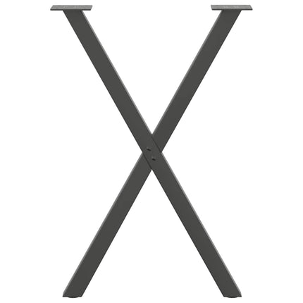 spisebordsben X-formet 2 stk. antracit 50x(72-73) cm stål