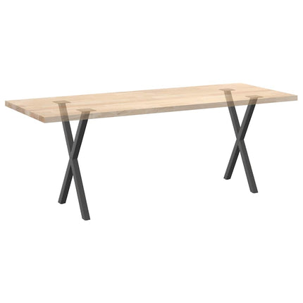 spisebordsben X-formet 2 stk. antracit 50x(72-73) cm stål