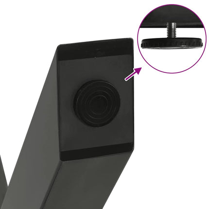 spisebordsben X-formet 2 stk. antracit 57 x (72-73) cm stål