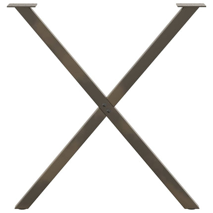spisebordsben X-formet 2 stk. naturstål 80x(72-73) cm stål