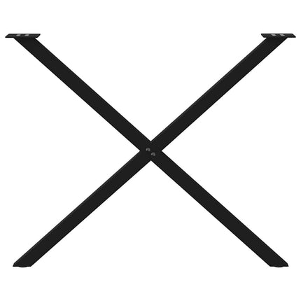spisebordsben X-formet 2 stk. sort 90 x (72-73) cm stål