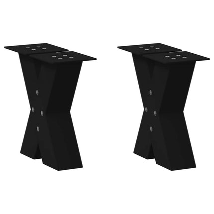 sofabordsben X-formet 2 stk. sort 30x(30-31) cm stål