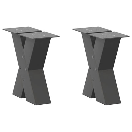 sofabordsben X-formet 2 stk. antracit 40x(30-31) cm stål