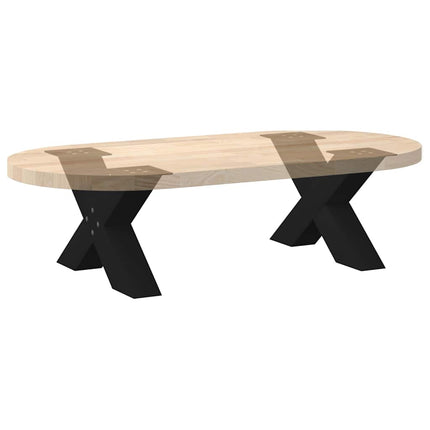 sofabordsben X-formet 2 stk. sort 60 x (30-31) cm stål