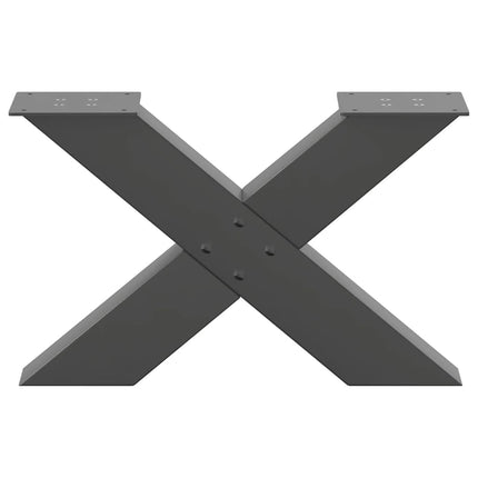 sofabordsben X-formet 2 stk. antracit 60x(30-31) cm stål