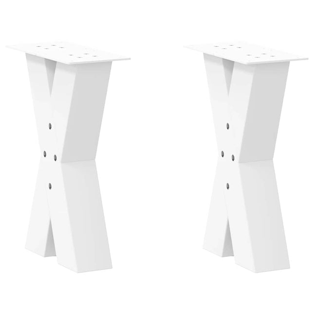 sofabordsben X-formet 2 stk. hvid 28 x (42-43) cm stål