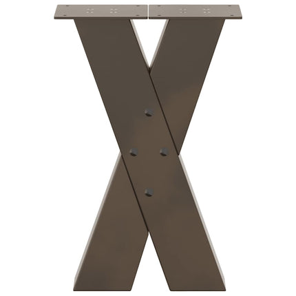 sofabordsben X-formet 2 stk. naturstål 28 x (42-43) cm stål