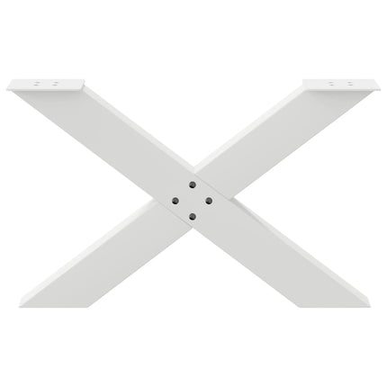 sofabordsben X-formet 2 stk. hvid 70 x (42-43) cm stål
