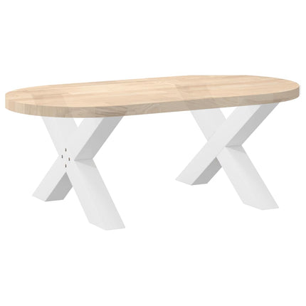 sofabordsben X-formet 2 stk. hvid 70 x (42-43) cm stål