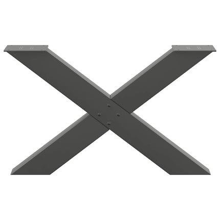 sofabordsben X-formet 2 stk. antracit 70 x (42-43) cm stål