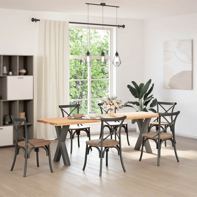 spisebordsben X-formet 2 stk. antracit 50x(72-73) cm stål
