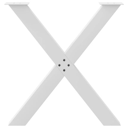 spisebordsben X-formet 2 stk. hvid 70 x (72-73) cm stål