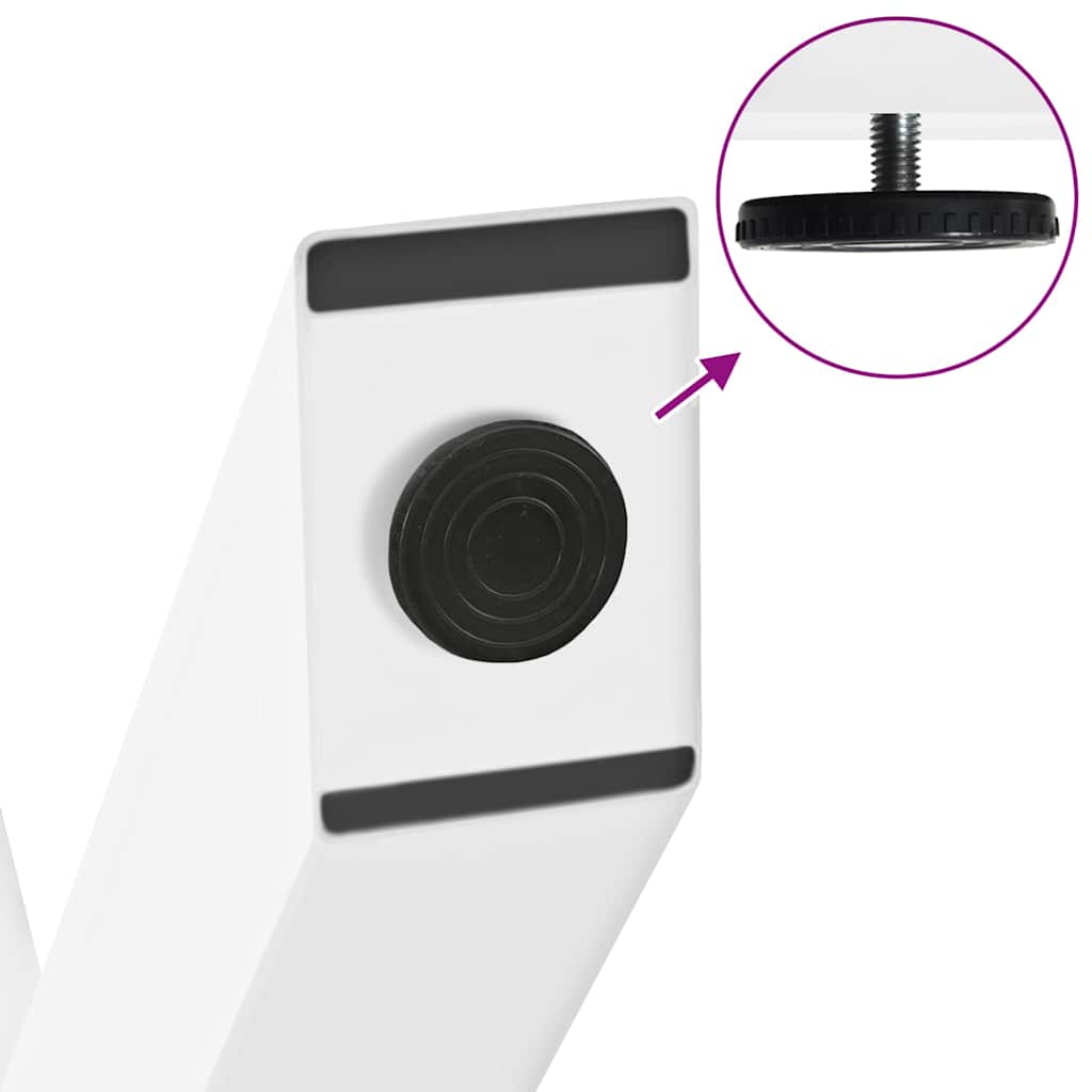 spisebordsben X-formet 2 stk. hvid 90 x (72-73) cm stål