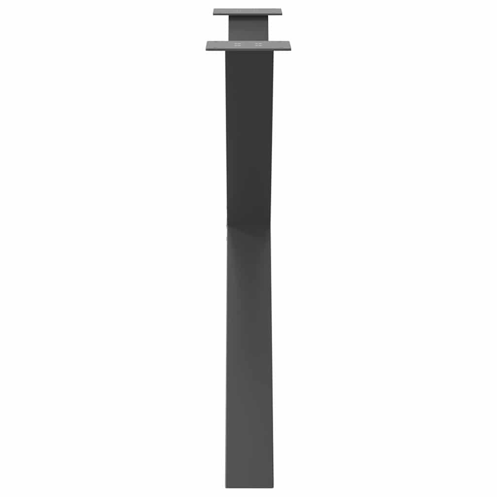 spisebordsben X-formet 2 stk. antracit 90 x (72-73) cm stål