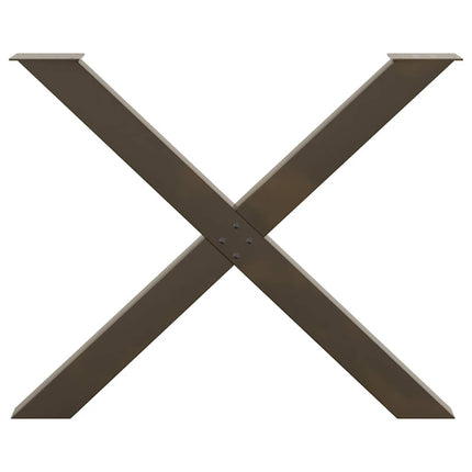 spisebordsben X-formet 2 stk. naturstål 90x(72-73) cm stål