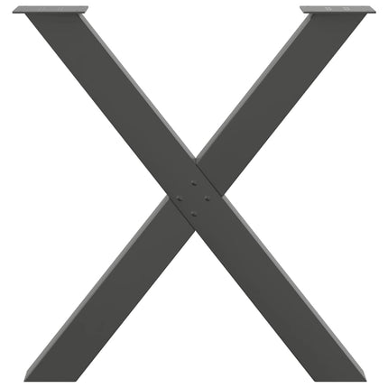 spisebordsben X-formet 3 stk. antracit 70 x (72-73) cm stål