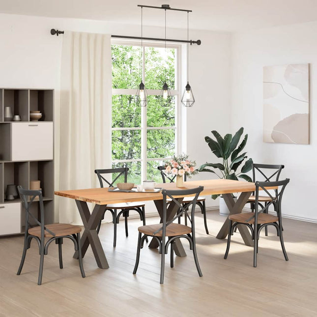 spisebordsben X-formet 3 stk. naturstål 80x(72-73) cm stål