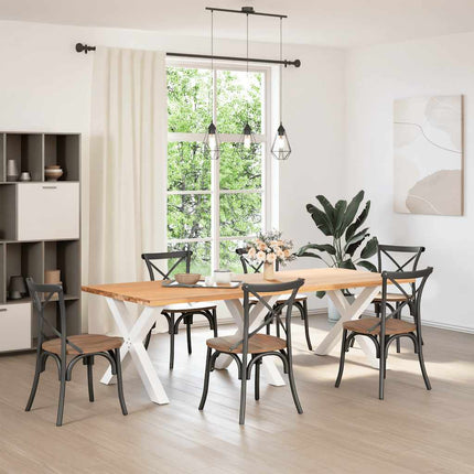 spisebordsben X-formet 3 stk. hvid 90 x (72-73) cm stål