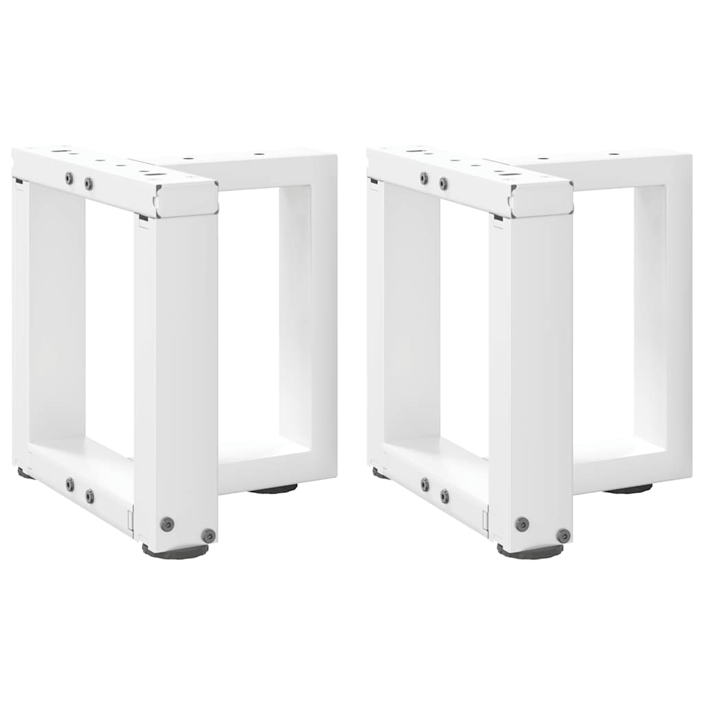 sofabordsben T-formet 2 stk. hvid 30x25x(30-31) cm stål