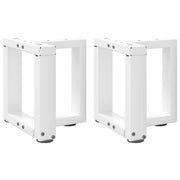 sofabordsben T-formet 2 stk. hvid 30x25x(30-31) cm stål