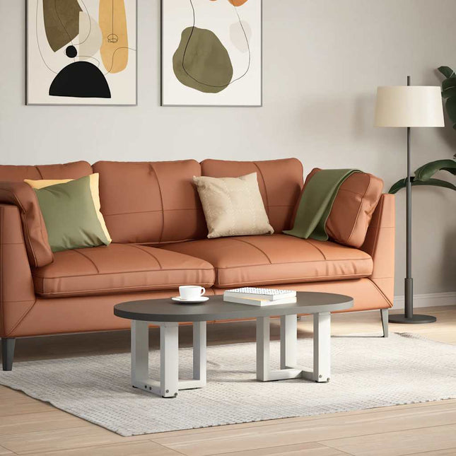 sofabordsben T-formet 2 stk. hvid 30x25x(30-31) cm stål